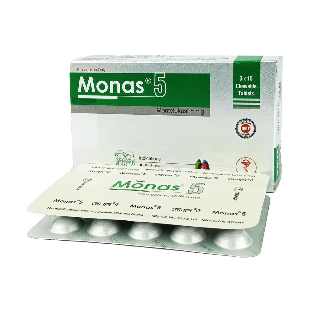 1760088092_monas-5-mg-chewable-tablet-22919377998-i1-PoUpMsqUY9vXxH5QUCTX.jpeg Monas 5 Tab - Image 1